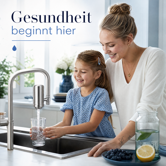 Quellora Wasserfilter Premium - inklusive Gratis Filter, Aufsätze und Zubehör.
