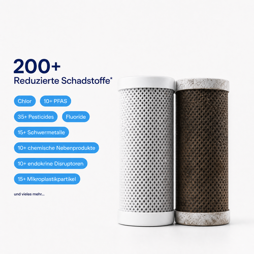 Quellora Wasserfilter Premium - inklusive Gratis Filter, Aufsätze und Zubehör.
