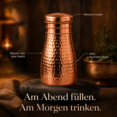 Handgehämmerte Kupferkanne – Nachttisch-Ritual